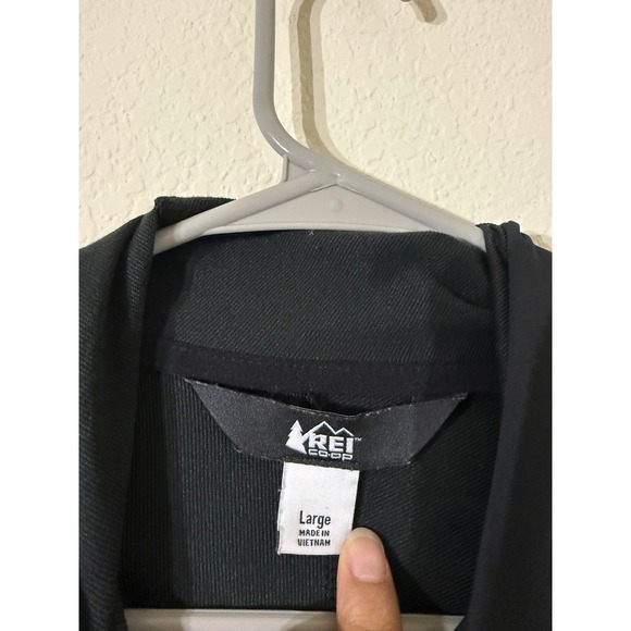 REI Co Op Men's Full Zip Hooded Softshell Jacket Black Size Large Outdoor - Picture 4 of 9